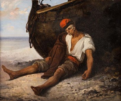 null Francesco GONIN (1808-1889), école italienne du XIXe siècle 

Le pêcheur endormi...