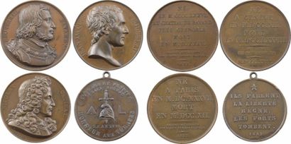 null Italie, Savoie-Sardaigne / Lyon, lot de 4 médailles, Voraces de la Croix-Rousse...