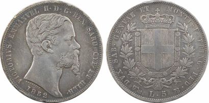 null Italie, Savoie-Sardaigne, Victor-Emmanuel II, 5 lire, 1852 Gênes

A/VICTORIVS...