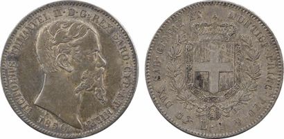 null Italie, Savoie-Sardaigne, Victor-Emmanuel II, 1 lire, 1850 Turin

A/VICTORIVS...