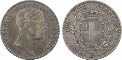 null Italie, Savoie-Sardaigne, Victor-Emmanuel II Roi élu, 2 lire, 1860 Florence

A/VITTORIO...