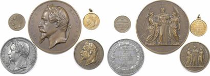 null Savoie et comté de Nice, lot de 5 médailles, leur annexion à la France, 1860

A/NAPOLÉON...