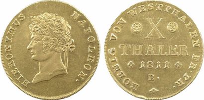null Allemagne, Westphalie (royaume de), Jérôme Napoléon, X thaler 2e type, 1811...