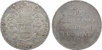 null Allemagne, Hambourg (ville de), 32 shillings grand module, 1808 Hambourg

A/*...