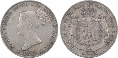null Italie, Parme (duché de), Marie-Louise, 5 lire, 1815 Milan

A/MARIA LUIGIA PRINC....