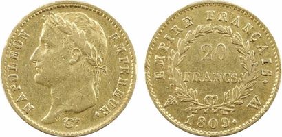 null France, Premier Empire, 20 francs Empire, 1809 Lille

A/NAPOLEON - EMPEREUR.

Tête...