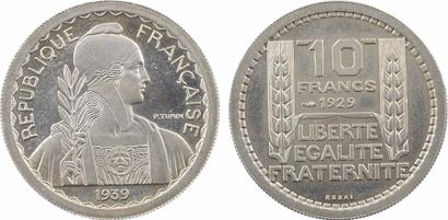 null France, IIIe République, essai de 10 francs par Turin, moyen module (26 mm),...