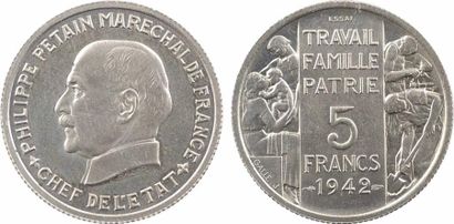 null France, État français, essai de 5 francs par Bazor et Galle, 1942 Paris

A/PHILIPPE...