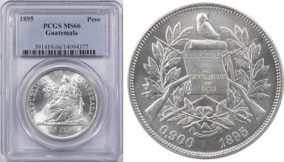 null Guatemala, un peso, 1895 Guatemala, PCGS MS66

A/REPUBLICA DE GUATEMALA

La...