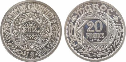 null Maroc, Mohammed V, essai-piéfort de 20 francs, AH 1366 (1946) Paris

A/EMPIRE...