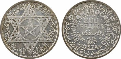null Maroc, Mohammed V, essai-piéfort de 200 francs, 1372 AH-1953

A/

Étoile avec...