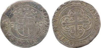 null Savoie (duché de), Charles II, pièce de 4 gros 2e type, 1552 Aoste

A/+ CAROLVS:...