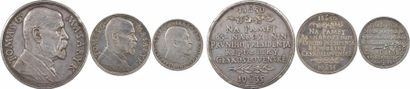 null République tchèque, Tomas G. Masaryk, premier président, lot de 3 médailles,...