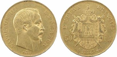 null Second Empire, 50 francs tête nue, 1855 Paris

A/NAPOLEON III - EMPEREUR

Tête...