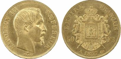 null Second Empire, 50 francs tête nue, 1857 Paris

A/NAPOLEON III - EMPEREUR

Tête...