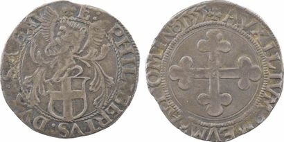 null Savoie (duché de), Emmanuel-Philibert, pièce de 3 gros 1er type, 1555 Aoste

A/+...