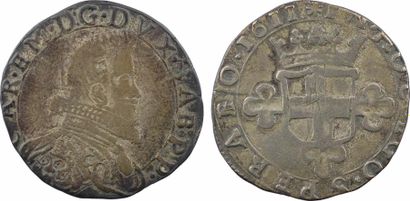 null Savoie (duché de), Charles-Emmanuel Ier, pièce de deux florins 1er type, 1611...