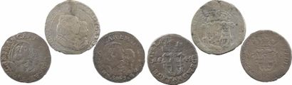null Savoie (duché de), Charles-Emmanuel II, régence de sa mère, lot de 3 monnaies,...