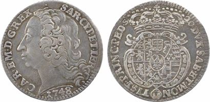 null Savoie (duché de), Charles Emmanuel III, lire 3e type (20 sous), 1748 Turin

A/CAR....