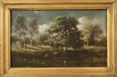 null Dans le goût de Barbizon

Paysage

Panneau.

11 x 18,5 cm

Dans un cadre à canaux...