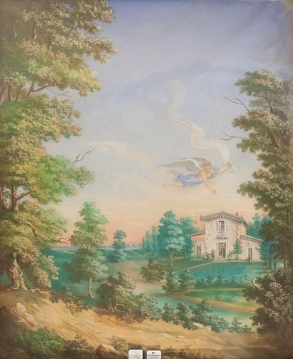 null Ecole Française XIXe siècle
Paysage
Gouache
61 x 50 cm (à vue)