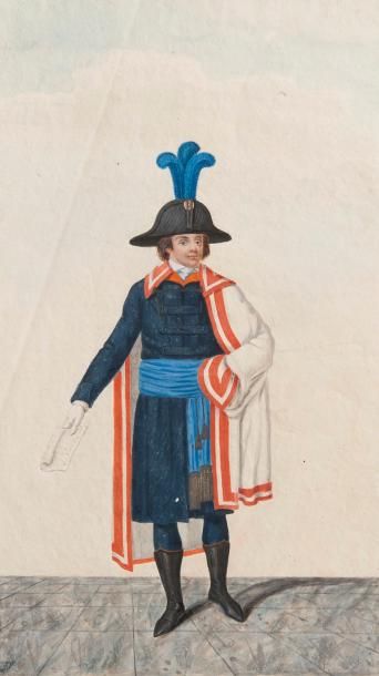 null Lot de deux dessins:

ECOLE FRANCAISE DU DEBUT DU XIXEME SIECLE

Projet de costume...