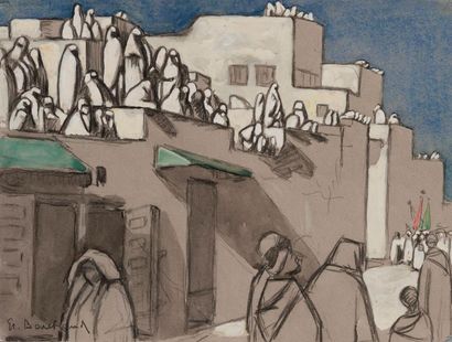 null ETIENNE BOUCHAUD

(NANTES 1898 – PARIS 1989) 

La casbah 

Crayon noir, aquarelle...