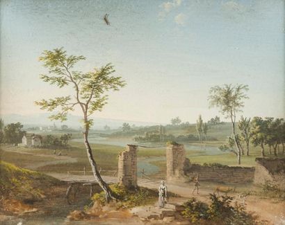 null FRANÇOIS LEROY DE LIANCOURT 

(LIANCOURT 1741 – PARIS 1835) 

Paysage au berger...