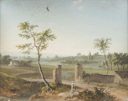null François LEROY DE LIANCOURT 

(Liancourt 1741 – Paris 1835) 

Paysage au berger...