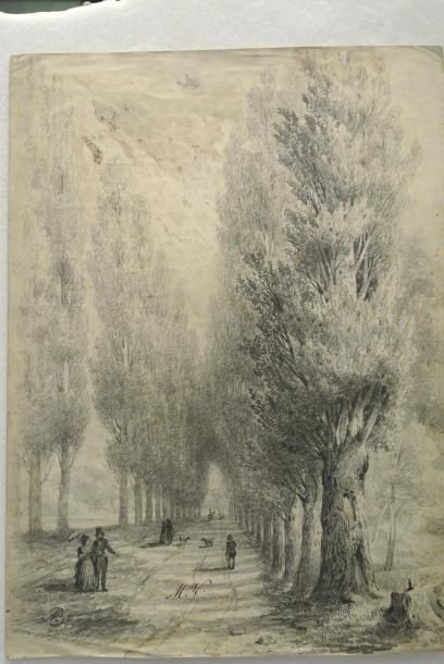 null Jean-Baptiste MÜNTZBERGER (1794-1878) 

La promenade 

Dessin au crayon sur...