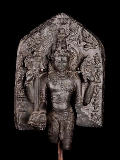 null BELLE STELE REPRESENTANT VISHNU VASUDEVA. Forme suprême et primordiale de Vishnu,...