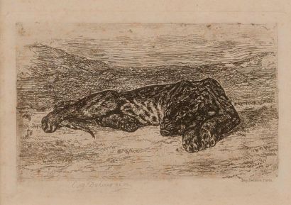 null EUGENE DELACROIX (1798 – 1863)

Tigre couché dans le désert. 

(Delteil 24)...