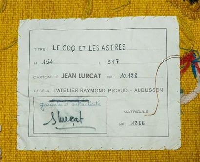 null JEAN LURCAT

Le coq et les astres

Tapisserie des ateliers Raymond Picaud à...