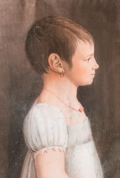 null ECOLE FRANCAISE VERS 1810 

Portrait de jeune fille 

Pastel 

36 x 25 cm