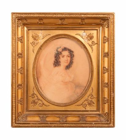 null INES D’ESMENARD (1789-1859)

Portrait de jeune élégante aux cheveux fleuris

Aquarelle...
