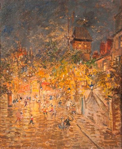  CONSTANTIN KOROVINE (1861-1939) 

Fête nocturne près du Moulin de la Galette 

Huile... Gazette Drouot