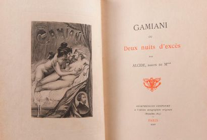 Gamiani ou les 2 nuits d’excès. Paris. 1905....