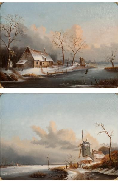 null ALBERT ALEXANDRE LENOIR

(PARIS 1801 – 1891) 

Paysages de neige 

Paire de...