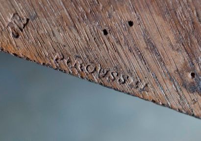 null PAIRE D’ENCOIGNURES en bois de placage marqueté d’un riche décor floral dans...