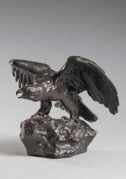 null ANTOINE-LOUIS BARYE (1796-1875)

Aigle aux ailes déployées» sur une terrasse...