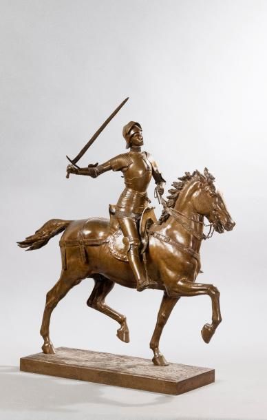 null PAUL DUBOIS (1827-1905) 

Jeanne d’Arc 

Bronze à patine médaille. 

Signé sur...
