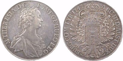 null Autriche (archiduché), Marie-Thérèse, thaler, 1747 Vienne





A/M. THERESIA....