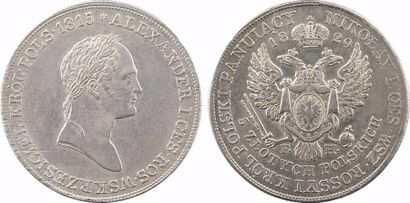 null Pologne, Nicolas Ier, 5 zlotych, 1829 Varsovie





A/* ALEXANDER I. CES. ROS....