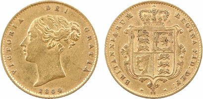 null Royaume-Uni, Victoria, demi-souverain, coin n° 35, 1864 Londres





A/VICTORIA...