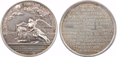 null Louis XVI, vol de l'aérostat De Flesselles, par Gatteaux, en argent, 1784 Paris





A/QUE...