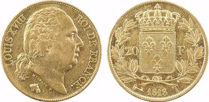 null Louis XVIII, 20 francs buste nu, 1818 Nantes





A/LOUIS XVIII - ROI DE FRANCE.





Tête...