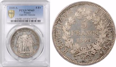 null IIe République, 5 Francs Hercule, 1848 Paris, PCGS MS65





A/(branche) LIBERTÉ...