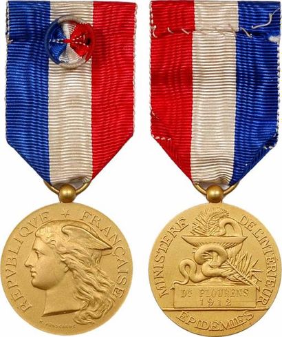 null Médecine : médaille d'or par Ponscarme, Ministère de l'Intérieur, épidémies,...