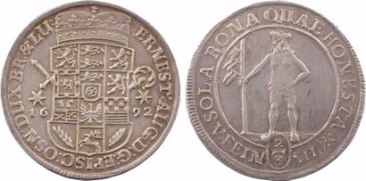 null Allemagne, Brunswick-Lunebourg-Calenberg, Ernest-Auguste, 2/3 de thaler, 1692...