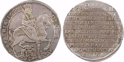 null Allemagne, Saxe (duché de), Jean-Georges II, thaler commémoratif, 1657 Dresde





A/DEO...